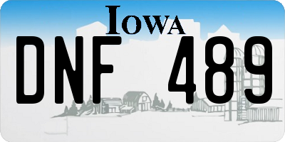 IA license plate DNF489