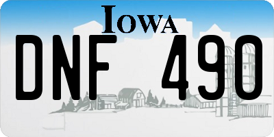 IA license plate DNF490