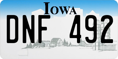 IA license plate DNF492