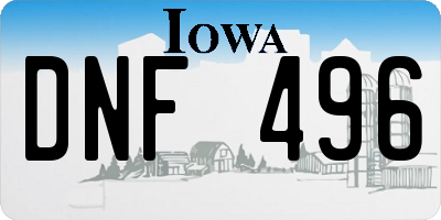 IA license plate DNF496