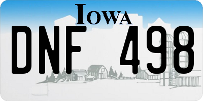 IA license plate DNF498