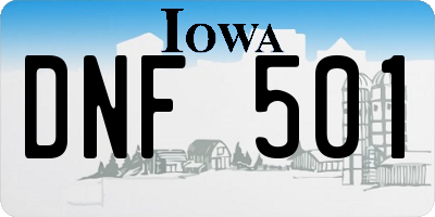 IA license plate DNF501