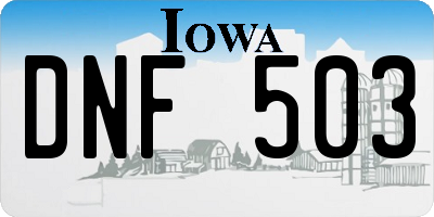 IA license plate DNF503