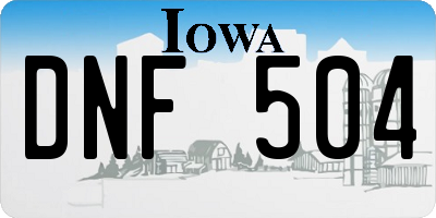 IA license plate DNF504