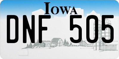 IA license plate DNF505