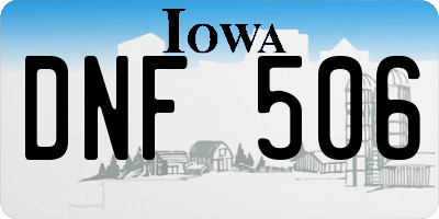 IA license plate DNF506