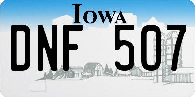 IA license plate DNF507