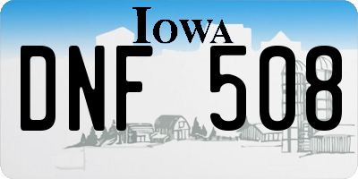 IA license plate DNF508