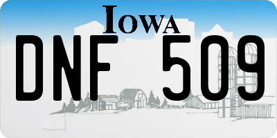 IA license plate DNF509
