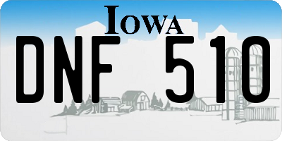 IA license plate DNF510