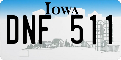 IA license plate DNF511
