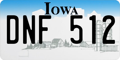 IA license plate DNF512