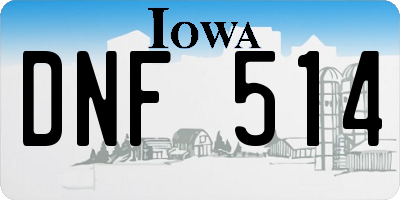 IA license plate DNF514