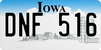 IA license plate DNF516