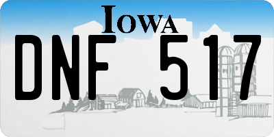 IA license plate DNF517