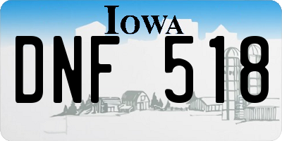 IA license plate DNF518