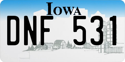 IA license plate DNF531