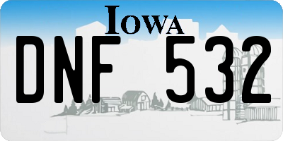 IA license plate DNF532
