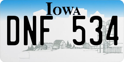 IA license plate DNF534