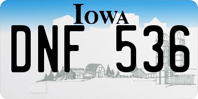 IA license plate DNF536