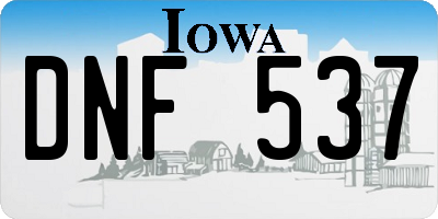IA license plate DNF537