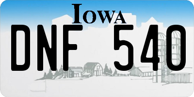 IA license plate DNF540