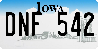 IA license plate DNF542