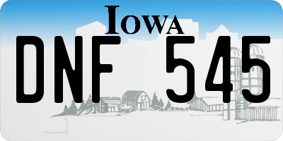 IA license plate DNF545