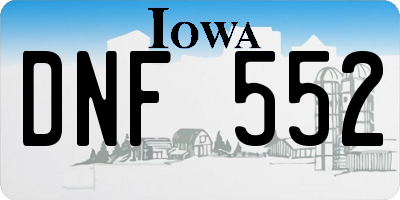 IA license plate DNF552