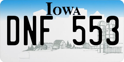 IA license plate DNF553
