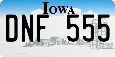IA license plate DNF555