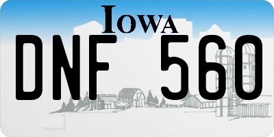 IA license plate DNF560