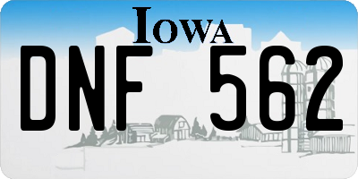 IA license plate DNF562