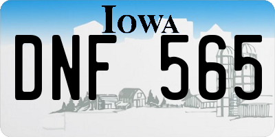 IA license plate DNF565