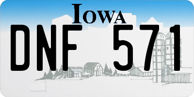 IA license plate DNF571