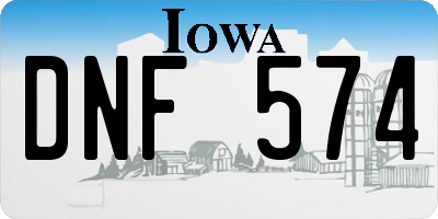 IA license plate DNF574