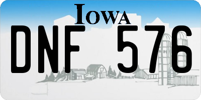 IA license plate DNF576