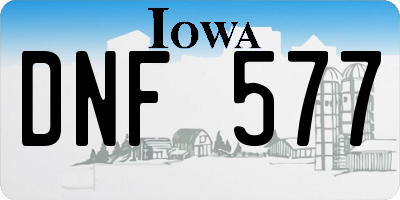 IA license plate DNF577
