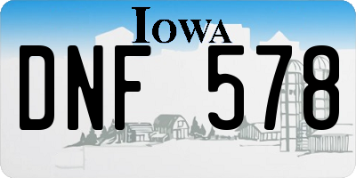 IA license plate DNF578