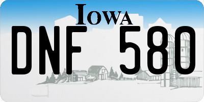 IA license plate DNF580