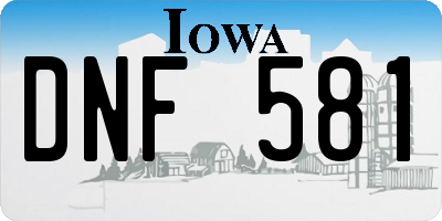 IA license plate DNF581