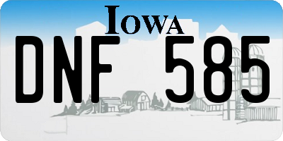 IA license plate DNF585