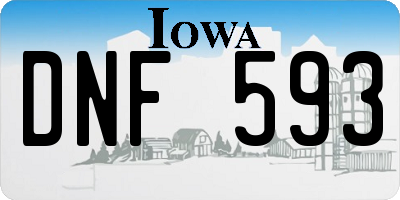 IA license plate DNF593