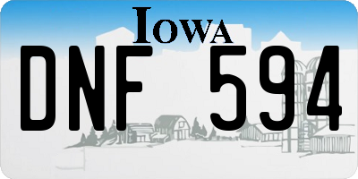 IA license plate DNF594