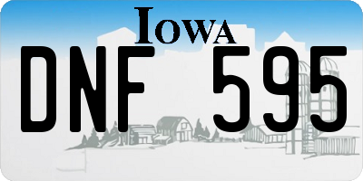 IA license plate DNF595