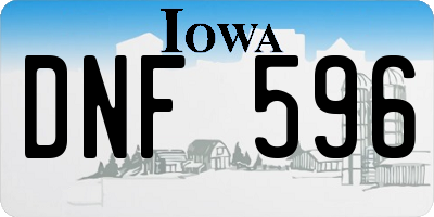 IA license plate DNF596