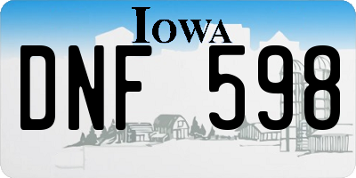 IA license plate DNF598