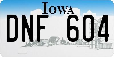 IA license plate DNF604