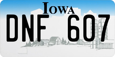 IA license plate DNF607