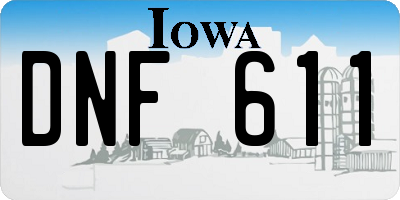 IA license plate DNF611